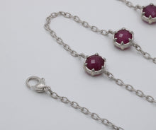 Load image into Gallery viewer, Vintage Judith Ripka Sterling Silver Red Stone Long Necklace