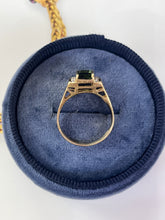 Load image into Gallery viewer, Funky Green Stone & Diamond 14K Yellow Gold Statement Ring