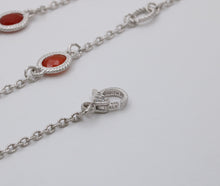 Load image into Gallery viewer, Judith Ripka Sterling Silver Verona Gemstone Station Necklace.