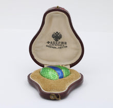 Load image into Gallery viewer, 1930’s Faberge Russian Diamond Green Enamel Heart Brooch