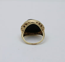Load image into Gallery viewer, Vintage 14K Yellow Gold Black Onyx Cameo Ring
