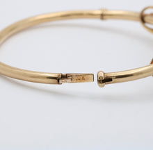 Load image into Gallery viewer, Vintage 10K Yellow Gold Star MoonStone, Amethyst And Pearl Bangle