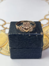 Load image into Gallery viewer, Vintage 9K Yellow Gold Claddagh Ring, Fade Ring