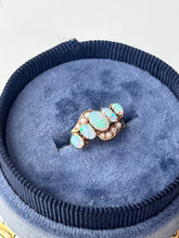 Load image into Gallery viewer, Vintage 14K Rose Gold 5 Stone Opal & Pearl Ring