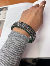 Load image into Gallery viewer, Vintage Sterling Silver Jade Fish, Butterfly and Chinese Peach Bangle