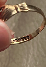 Load image into Gallery viewer, Vintage 9K Yellow Gold Claddagh Ring, Fade Ring
