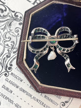 Load image into Gallery viewer, Antique Silver Emerald, Australian Opal And Pearl Brooch.