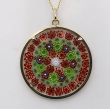 Load image into Gallery viewer, Vermeil Murano Glass Millefiori Disk Pendant