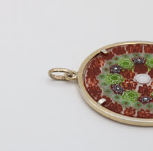 Load image into Gallery viewer, Vermeil Murano Glass Millefiori Disk Pendant