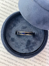 Load image into Gallery viewer, Vintage 14K White Gold Channel Set Sapphire Eternity Band Size 7