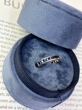 Load image into Gallery viewer, Vintage 14K White Gold Channel Set Sapphire Eternity Band Size 7