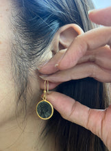 Load image into Gallery viewer, Vintage 18K Yellow Gold Ancient Coin Dangling Earrings