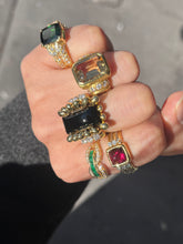 Load image into Gallery viewer, Vintage 18K Two Tone Rubellite Tourmaline and Diamond Ring