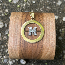 Load image into Gallery viewer, Vintage 18K Initial “M” Diamond Medallion Charm Pendant