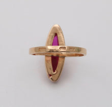 Load image into Gallery viewer, Vintage Russian 14K Rose Gold Floral Navette Ring