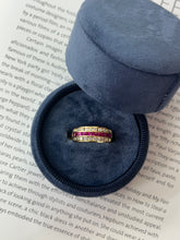 Load image into Gallery viewer, Vintage 14K Yellow Gold Diamond & Ruby Band