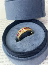 Load image into Gallery viewer, Vintage 14K Yellow Gold Diamond & Ruby Band