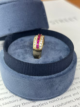 Load image into Gallery viewer, Vintage 14K Yellow Gold Diamond & Ruby Band