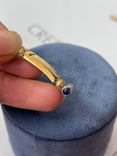 Load image into Gallery viewer, Vintage 18K Yellow Gold Sapphire & Diamond Greek Key Pendant