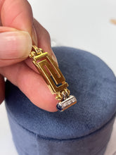 Load image into Gallery viewer, Vintage 18K Yellow Gold Sapphire & Diamond Greek Key Pendant