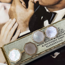 Load image into Gallery viewer, Art Deco Style Mother Of Pearl Metal Cufflinks
