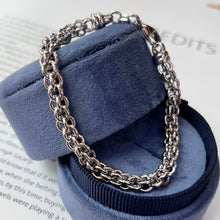 Load image into Gallery viewer, Vintage Sterling Silver Byzantine Link Bracelet