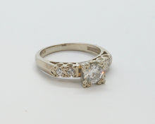 Load image into Gallery viewer, Art Deco Ladies .8 Carat Diamond 14K White Gold Engagement Ring