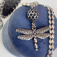 Load image into Gallery viewer, Vintage Sterling Silver Pandora DragonFly Pendant Necklace
