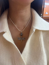 Load image into Gallery viewer, Vintage Sterling Silver Pandora DragonFly Pendant Necklace