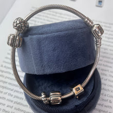 Load image into Gallery viewer, Vintage Pandora Sterling Silver Beaded Charm Bracelet