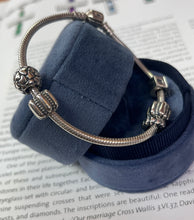 Load image into Gallery viewer, Vintage Pandora Sterling Silver Beaded Charm Bracelet