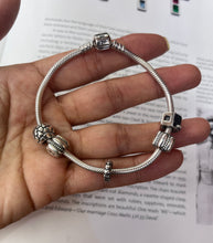 Load image into Gallery viewer, Vintage Pandora Sterling Silver Beaded Charm Bracelet
