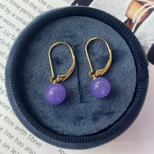 Load image into Gallery viewer, Vintage 14K Yellow Gold Lavender Drop Dangling Earrings