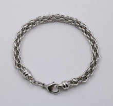 Load image into Gallery viewer, Vintage Sterling Silver Byzantine Link Bracelet