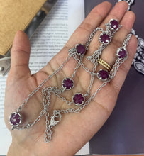 Load image into Gallery viewer, Vintage Judith Ripka Sterling Silver Red Stone Long Necklace