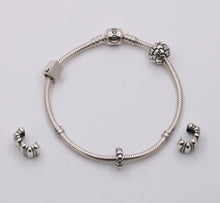 Load image into Gallery viewer, Vintage Pandora Sterling Silver Beaded Charm Bracelet