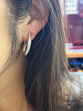 Load image into Gallery viewer, Vintage 14K Yellow Gold Diamond Hoop Earrings