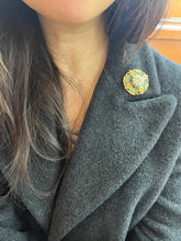 Load image into Gallery viewer, Antique 14K Yellow Gold Emerald, Diamond and Pearl Brooch