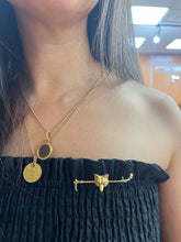 Load image into Gallery viewer, Vintage 14K Yellow Gold Fox Head & Whip Bar Pin