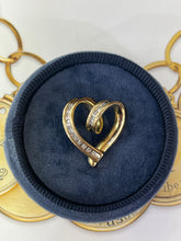 Load image into Gallery viewer, Vintage Reversible 14K Yellow Gold  Diamond & Ruby Heart Pendant