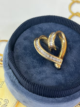 Load image into Gallery viewer, Vintage Reversible 14K Yellow Gold  Diamond & Ruby Heart Pendant