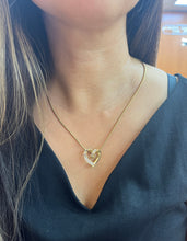 Load image into Gallery viewer, Vintage Reversible 14K Yellow Gold  Diamond & Ruby Heart Pendant