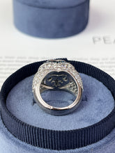 Load image into Gallery viewer, Judith Ripka Sterling Silver Heart London Blue Topaz Ring Band