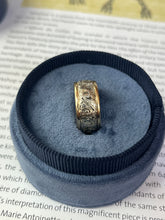 Load image into Gallery viewer, Vintage White & Yellow Gold Filigree Wide Band