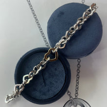Load image into Gallery viewer, Tiffany & Co 18K Yellow Gold & Silver Open Heart Bracelet