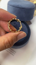 Load image into Gallery viewer, Vintage 14k yellow Gold Likeness Of Sage Leaves Diamond Band