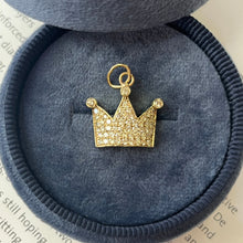 Load image into Gallery viewer, Vintage 10K Yellow Gold Diamond Crown Pendant