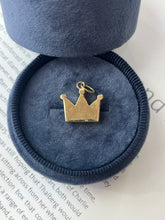 Load image into Gallery viewer, Vintage 10K Yellow Gold Diamond Crown Pendant