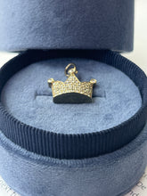Load image into Gallery viewer, Vintage 10K Yellow Gold Diamond Crown Pendant