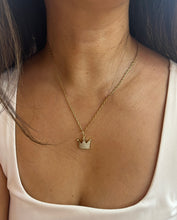 Load image into Gallery viewer, Vintage 10K Yellow Gold Diamond Crown Pendant